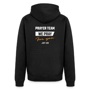 Prayer Team We pray for you - Unisex Premium Organic Zip Hoodie - black - Back - Nico (187cm)