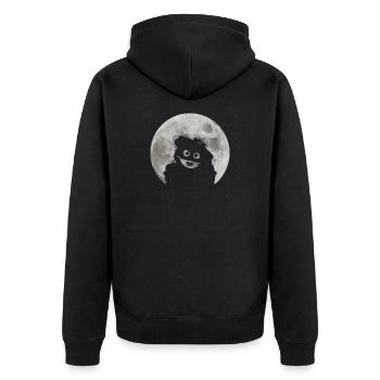Sesame Street Oskar On A Full Moon Night - Unisex Premium Organic Zip Hoodie - black - Back - Nico (187cm)