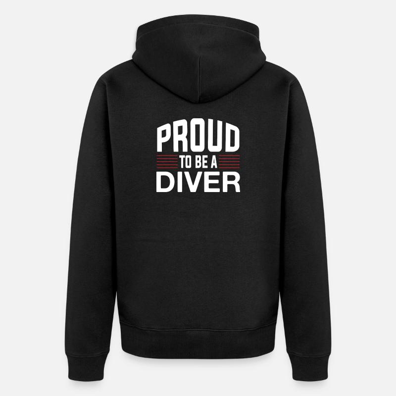 Fier plongeur - Veste à capuche bio Premium Unisexe - noir