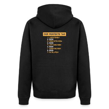 Amateurs de bière Dicton de bière Buveurs de bière Alcool - Veste à capuche bio Premium Unisexe - noir - Dos - Nico (187cm)