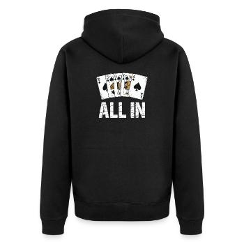 Poker Royal Flush - Conception ALL IN - Veste à capuche bio Premium Unisexe - noir - Dos - Nico (187cm)