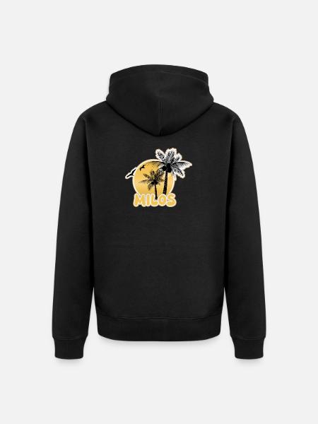Geschenk für Milos - Unisex Premium Bio Zip Hoodie - Schwarz