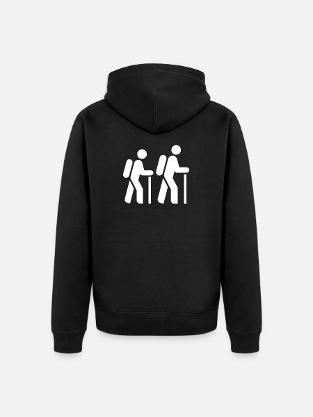 Hiker, Pilgrim, Tourist, Pilgrimage Route - Unisex Premium Organic Zip Hoodie - black
