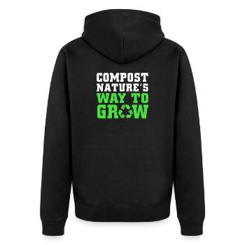 Kompost Würmer Geschenk - Unisex Premium Bio Zip Hoodie - Schwarz - Hinten - Nico (187cm)