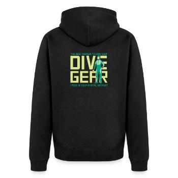 Diving Diver Snorkeling Recreational Diver - Unisex Premium Organic Zip Hoodie - black - Back - Nico (187cm)
