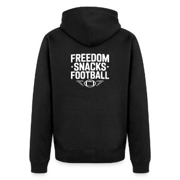 Freedom, Snacks, Football - Unisex Premium Organic Zip Hoodie - black - Back - Nico (187cm)