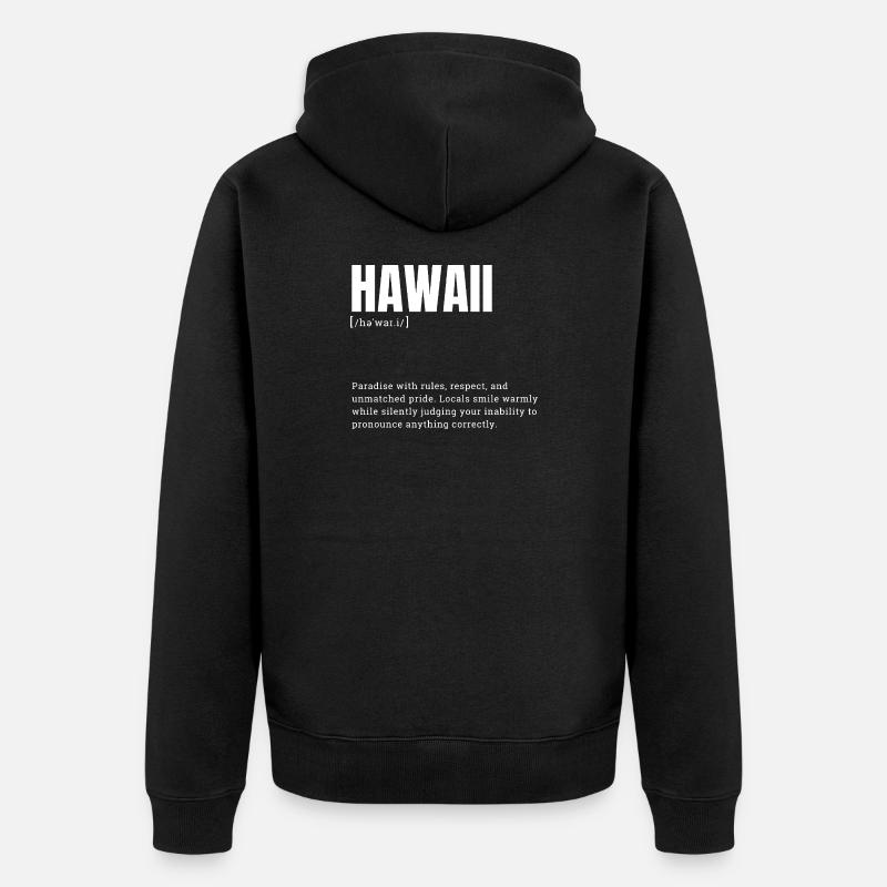 Hawaii Pride Sprache - Unisex Premium Bio Zip Hoodie - Schwarz