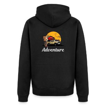 Road trip de camping sur un sentier d’aventure - Veste à capuche bio Premium Unisexe - noir - Dos - Nico (187cm)