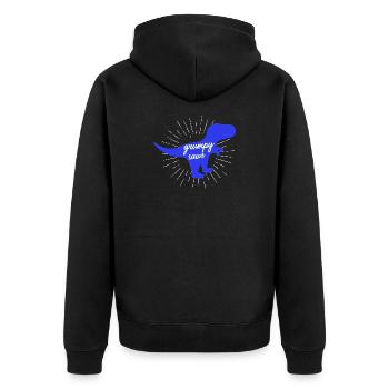 Grumpysaur Funny Dinosaur T-Rex Silhouette - Unisex Premium Organic Zip Hoodie - black - Back - Nico (187cm)