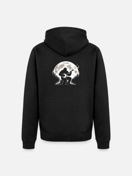 Bigfoot Banjo Moon - Unisex Premium Organic Zip Hoodie - black