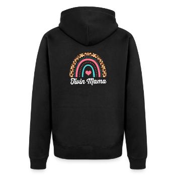 Cadeau de maman des jumeaux Maman des jumeaux - Veste à capuche bio Premium Unisexe - noir - Dos - Nico (187cm)