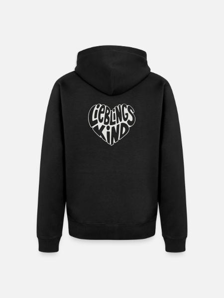 Favorite Child Heart Retro Design - Unisex Premium Organic Zip Hoodie - black