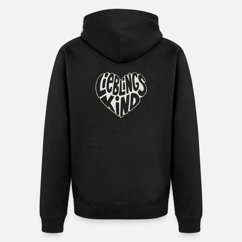 Cœur d’enfant préféré design rétro - Veste à capuche bio Premium Unisexe - noir