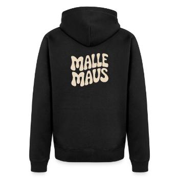 Mallemaus JGA Frauen Mallorca Fan Party Malle Maus - Unisex Premium Bio Zip Hoodie - Schwarz - Hinten - Nico (187cm)