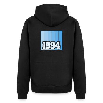 1994 - Unisex Premium Organic Zip Hoodie - black - Back - Nico (187cm)