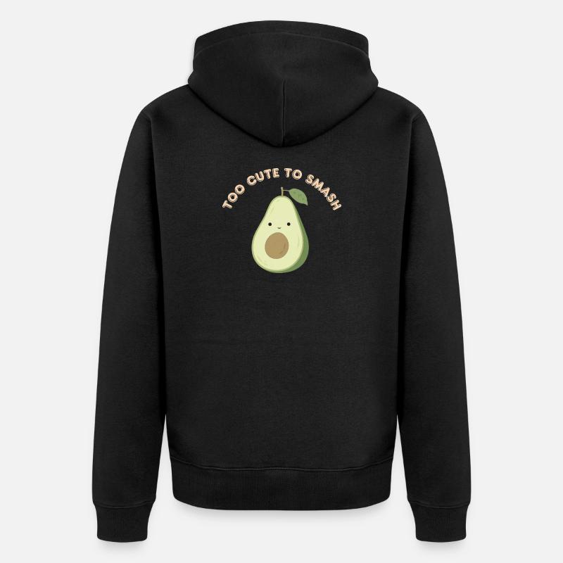 Avocat mignon à écraser - Veste à capuche bio Premium Unisexe - noir