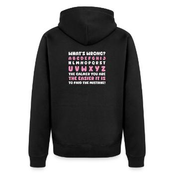 What's Wrong Funny teacher classroom - Unisex Premium Organic Zip Hoodie - black - Back - Nico (187cm)