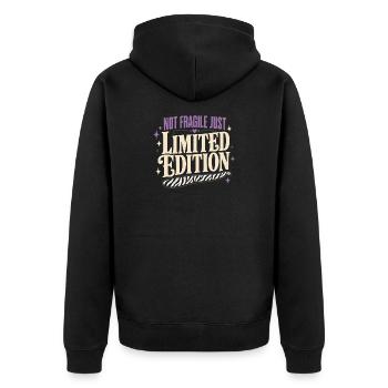 Eds-bewusstsein Ehlers-danlos Zebra-krieger - Unisex Premium Bio Zip Hoodie - Schwarz - Hinten - Nico (187cm)