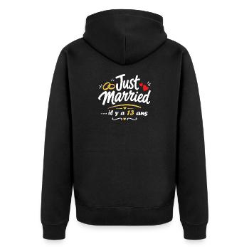 Just Married 13 Ans Heureux - Veste à capuche bio Premium Unisexe - noir - Dos - Nico (187cm)