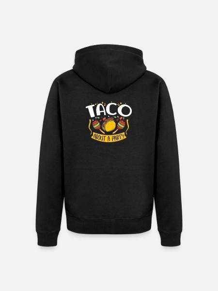 Taco About a Party Tacos - Unisex Premium Organic Zip Hoodie - black
