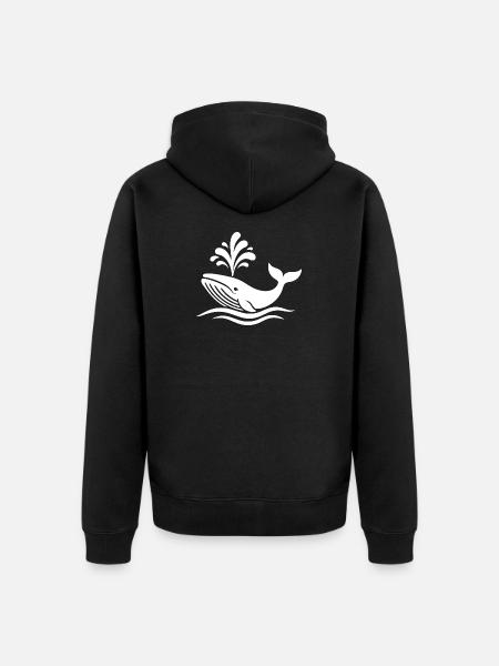 baleine - Veste à capuche bio Premium Unisexe - noir