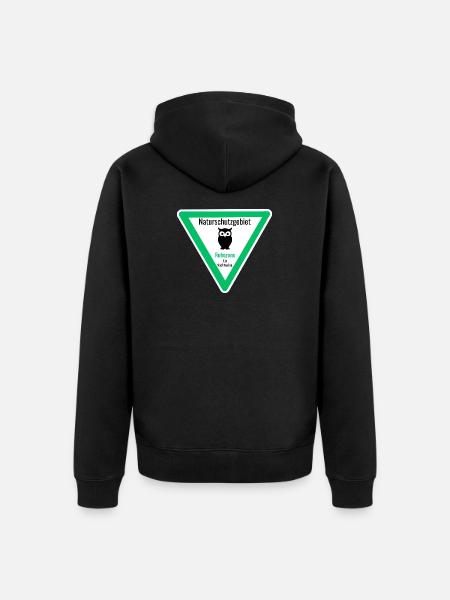 Naturschutzgebiet Ruhezone für Nachteulen - Unisex Premium Bio Zip Hoodie - Schwarz