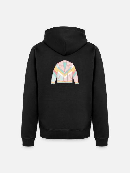 Diagonal pastel bow jacket - Unisex Premium Organic Zip Hoodie - black
