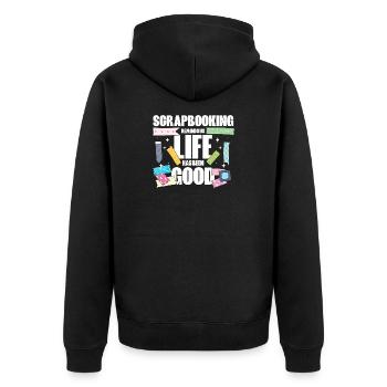 Scrapbooking Memories - Unisex Premium Organic Zip Hoodie - black - Back - Nico (187cm)
