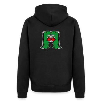 Dinosaures de boxe drôle école de boxe dessin animé enfants - Veste à capuche bio Premium Unisexe - noir - Dos - Nico (187cm)