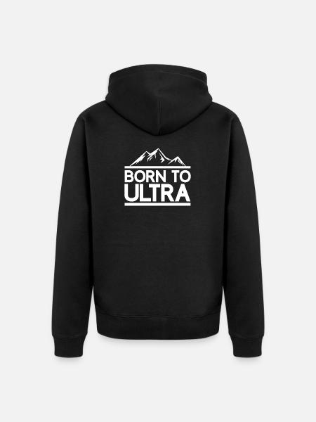 Né pour Ultra Running - Veste à capuche bio Premium Unisexe - noir