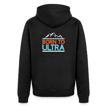 Né pour Ultra Running - Veste à capuche bio Premium Unisexe - noir - Dos - Nico (187cm)