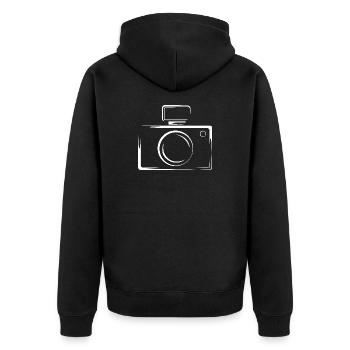 photo camera kamera shooting shoot symbol icon - Unisex Premium Bio Zip Hoodie - Schwarz - Hinten - Nico (187cm)