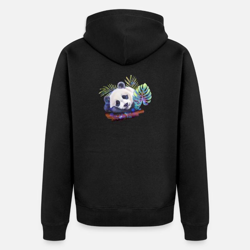 Panda - Veste à capuche bio Premium Unisexe - noir