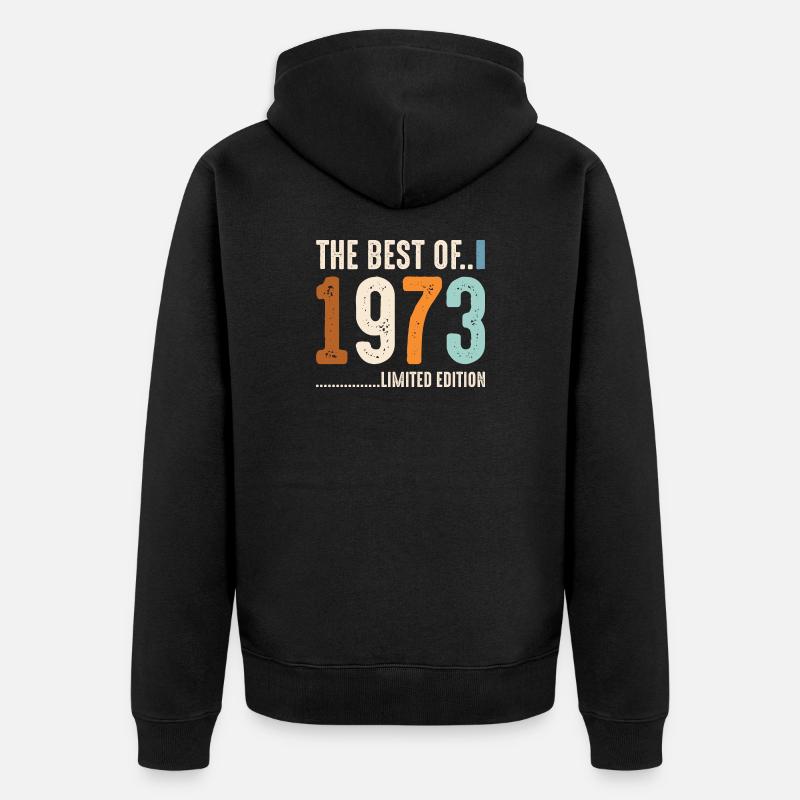 Meilleur de 1973 Édition Limitée - Veste à capuche bio Premium Unisexe - noir