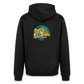Monster Construction Equipment - Unisex Premium Organic Zip Hoodie - black - Back - Nico (187cm)