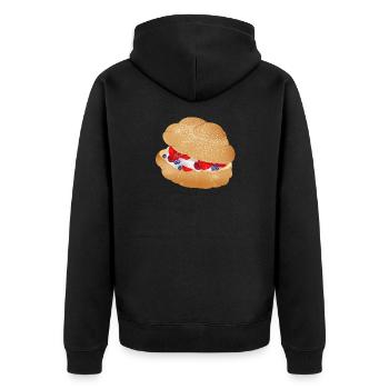 Cream puff stuffed with cream and berries - Unisex Premium Organic Zip Hoodie - black - Back - Nico (187cm)