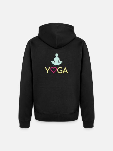 Yoga - Unisex Premium Organic Zip Hoodie - black