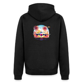 Miami Vacations - Unisex Premium Organic Zip Hoodie - black - Back - Nico (187cm)