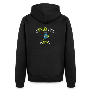 J'peux pas j'ai Padel - Veste à capuche bio Premium Unisexe - noir - Dos - Nico (187cm)