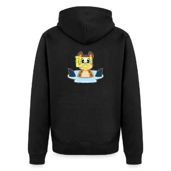 Erdmännchen Taucher Haiflosse Tauchen - Unisex Premium Bio Zip Hoodie - Schwarz - Hinten - Nico (187cm)