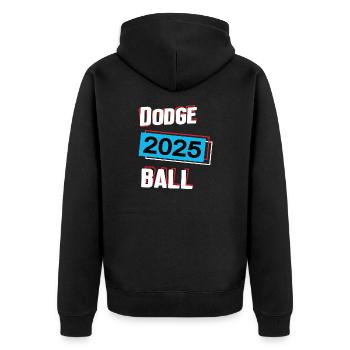 Dodgeball 2025 Dodgeballer Dodgeballspieler Spiel - Unisex Premium Bio Zip Hoodie - Schwarz - Hinten - Nico (187cm)