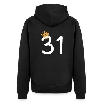 31 - Veste à capuche bio Premium Unisexe - noir - Dos - Nico (187cm)