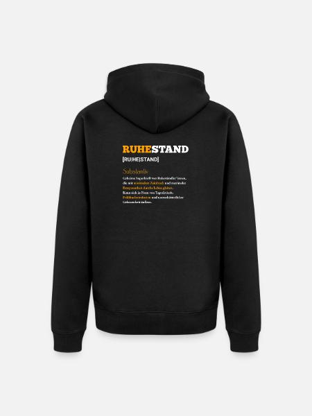 Ruhestand Minimaler Zeitdruck - Unisex Premium Bio Zip Hoodie - Schwarz