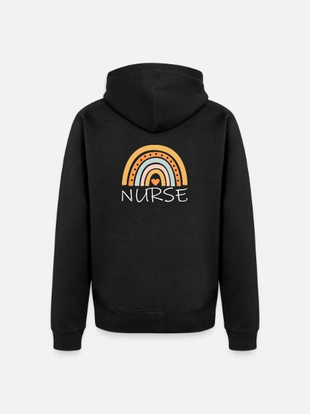 Lustige Krankenschwester Geschenke Krankenpflege Outfits - Unisex Premium Bio Zip Hoodie - Schwarz
