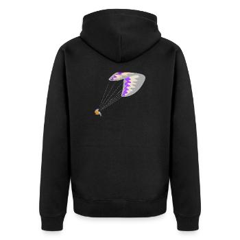 Gleitschirm - Unisex Premium Bio Zip Hoodie - Schwarz - Hinten - Nico (187cm)