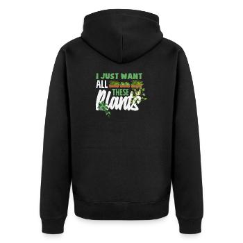 Garten- Und Pflanzenliebhaber Geschenke - Unisex Premium Bio Zip Hoodie - Schwarz - Hinten - Nico (187cm)