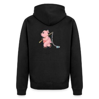 Pêche au poisson pêcheur cochon - Veste à capuche bio Premium Unisexe - noir - Dos - Nico (187cm)