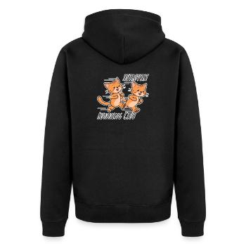 Introvert Running Club! Introvertiere Läufer Club! - Unisex Premium Bio Zip Hoodie - Schwarz - Hinten - Nico (187cm)