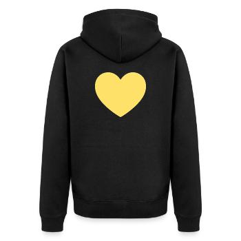cadeau jaune cœur jaune pour la Saint-Valentin - Veste à capuche bio Premium Unisexe - noir - Dos - Nico (187cm)