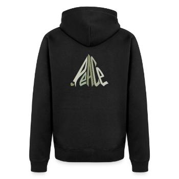 Peace Graffiti with Heart Green - Unisex Premium Organic Zip Hoodie - black - Back - Nico (187cm)